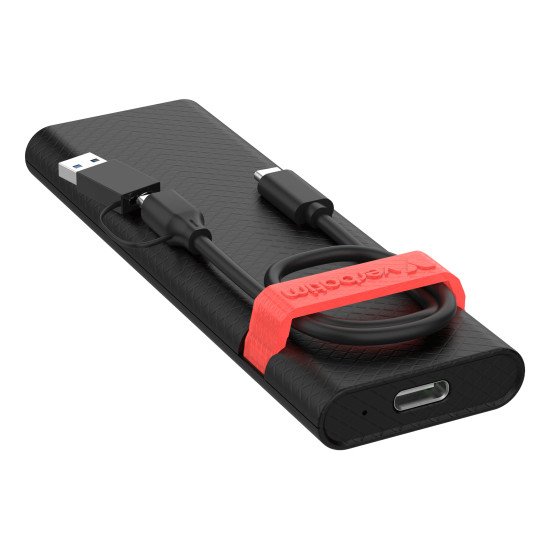 Verbatim 32261 Boîtier de disques de stockage Enceinte ssd Noir, Rouge M.2 Alimenté par port USB