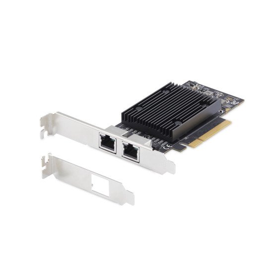 StarTech.com Carte Réseau PCIe 10 Gb Ethernet à 2 Ports, Carte d'Interface Réseau 10 GbE, Chipset Broadcom BCM57416, Double RJ45 10GBase-T/Gigabit, Carte NIC, TAA