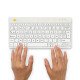 R-Go Tools Clavier ergonomique R-Go Compact Break, clavier compact avec logiciel de pause, AZERTY (BE), Bluetooth, blanc
