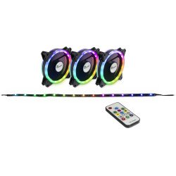 Inter-Tech RS-04 RGB Boitier PC Ventilateur 12 cm Noir