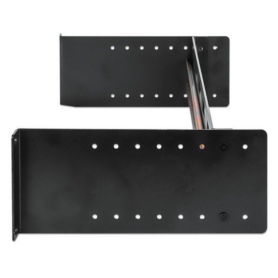 Intellinet Kit rail DIN réglable 19", 2U, pour équipements sur rail DIN chapeau, profondeur réglable 48–174 mm, aluminium, noir RAL 9005, garantie trois ans