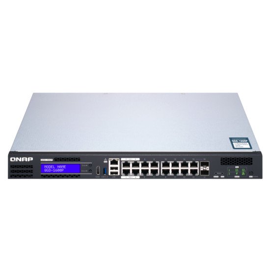 QNAP QGD-1600P Géré Gigabit Ethernet (10/100/1000) Noir, Gris Connexion Ethernet, supportant l'alimentation via ce port (PoE)