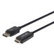 Manhattan Câble DisplayPort 1.1 vers HDMI, 1080p à 60 Hz, 1 m, mâle à mâle, DP avec verrouillage, non bidirectionnel, noir, garantie 3 ans