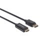 Manhattan Câble DisplayPort 1.2 vers HDMI, 4K à 60 Hz, 1 m, mâle à mâle, DP avec verrouillage, non bidirectionnel, noir, garantie 3 ans, équivalent à 3F-DP-HDMI-4K60-HDR