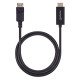 Manhattan Câble DisplayPort 1.2 vers HDMI, 4K à 60 Hz, 1 m, mâle à mâle, DP avec verrouillage, non bidirectionnel, noir, garantie 3 ans, équivalent à 3F-DP-HDMI-4K60-HDR