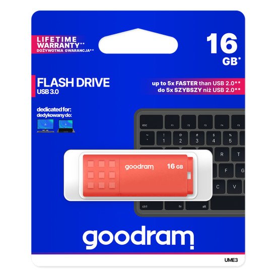 Goodram UME3 lecteur USB flash 16 Go USB Type-A 3.2 Gen 1 (3.1 Gen 1) Orange