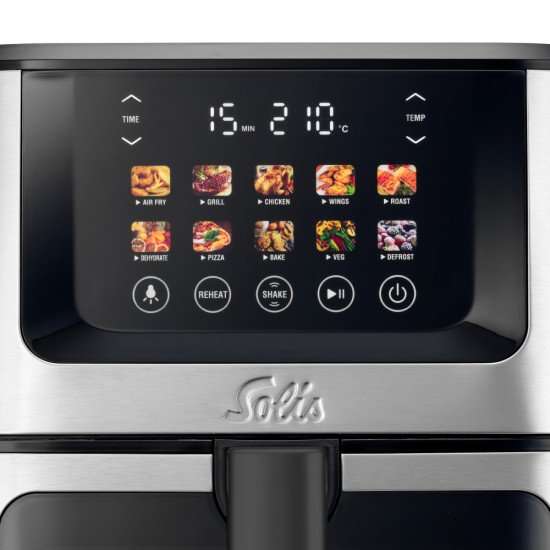 Solis Air Fry & Dry XL Unique 7,5 L Autonome 1870 W Friteuse d'air chaud Noir, Argent