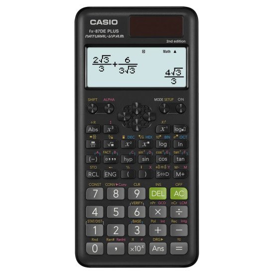 Casio FX-87DE Plus 2nd edition calculatrice Poche Calculatrice scientifique Noir