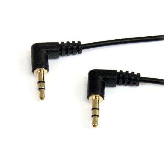StarTech.com Câble audio stéréo Mini-Jack 3,5mm slim coudé à angle droit de 1,8 m - M/M