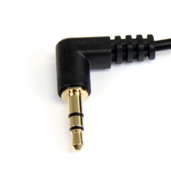 StarTech.com Câble audio stéréo Mini-Jack 3,5mm slim coudé à angle droit de 1,8 m - M/M