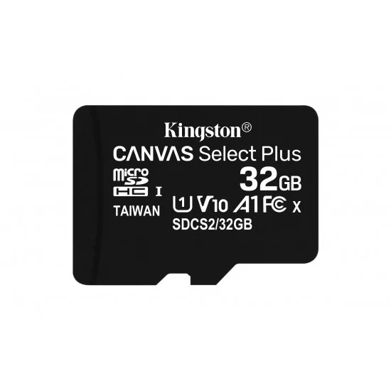 Carte micro-SD KINGSTON CANVAS Select™ Plus avec adaptateur - UHS-I Classe  10 / Spéciale FHD 100MB / SDCS2 / 32GB