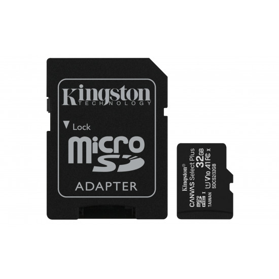 Kingston Technology Canvas Select Plus mémoire flash 32 Go MicroSDHC Classe 10 UHS-I