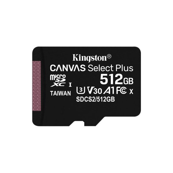 Kingston Technology Canvas Select Plus 512 Go MicroSDXC UHS-I Classe 10