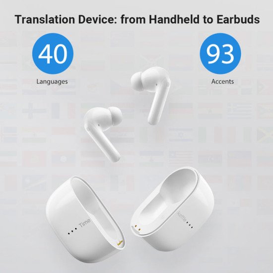 Timekettle M3 Translator Casque Sans fil Ecouteurs Appels/Musique Bluetooth Blanc