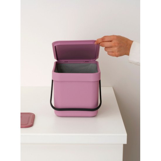 Brabantia Sort & Go 6 L Rectangulaire Plastique recyclé Rose