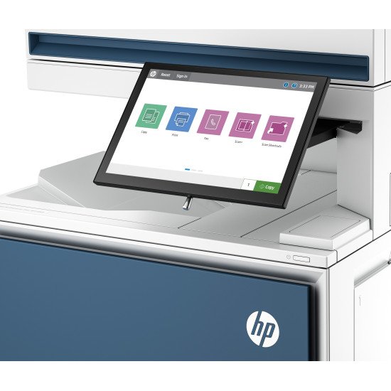 HP Imprimante multifonction Color LaserJet Enterprise Flow 6800zf, Impression, copie, scan, fax, Flow; Écran tactile; Agrafage; Cartouche TerraJet