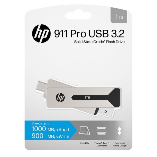 PNY 911 Pro lecteur USB flash 1 To USB Type-A / USB Type-C 3.2 Gen 2 (3.1 Gen 2) Argent