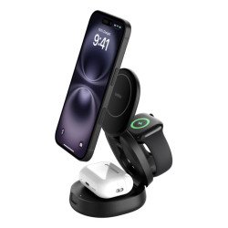Belkin WIZ034KQBK chargeur d'appareils mobiles Casque, Smartphone, Smartwatch Noir USB Recharge sans fil Charge rapide Intérieure