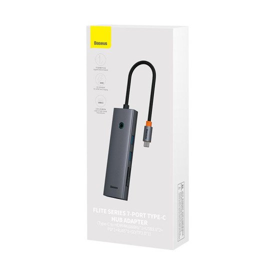 Baseus ULTRAJOY 7 İN 1 MULTİFONKSİYONEL HUB ADAPTÖR-UZAY GRİ station d'accueil Avec fil E-Port Baseus ULTRAJOY 7 İN 1 MULTİFONKSİYONEL HUB ADAPTÖR-UZAY GRİ station d'accueil Avec fil E-Port