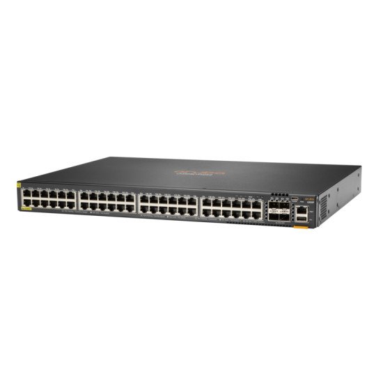 HPE Aruba 6300F 48-port 1GbE Class 4 PoE & 4-port SFP56 Géré L3 Gigabit Ethernet (10/100/1000) Gris 1U Connexion Ethernet, supportant l'alimentation via ce port (PoE)
