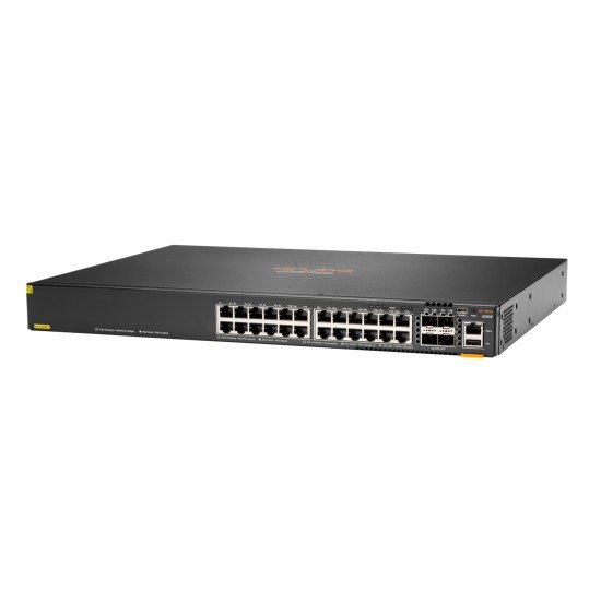 Aruba 6300F 24-port 1GbE Class 4 PoE & 4-port SFP56 Géré L3 Gigabit Ethernet (10/100/1000) Connexion Ethernet POE 1U Gris