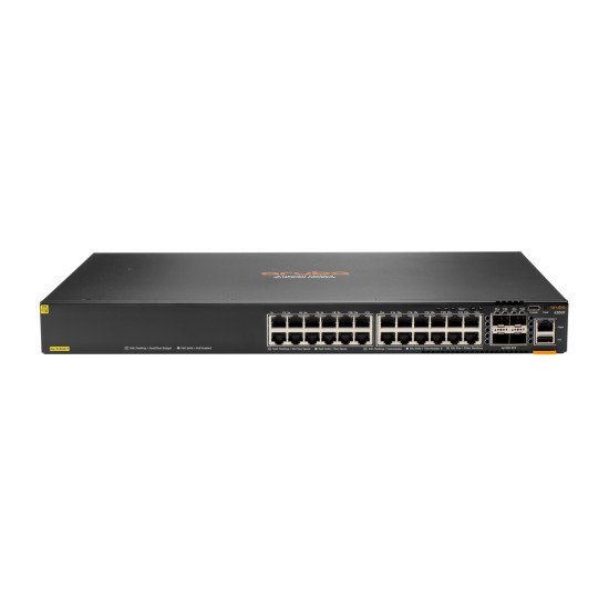 Aruba 6300F 24-port 1GbE Class 4 PoE & 4-port SFP56 Géré L3 Gigabit Ethernet (10/100/1000) Connexion Ethernet POE 1U Gris