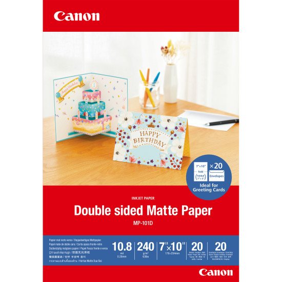 Canon Papier mat recto verso MP-101D, 18 × 25 cm, 20 feuilles