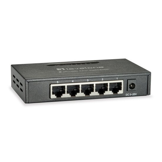 LevelOne GEU-0523 commutateur réseau Non-géré Gigabit Ethernet (10/100/1000) Noir