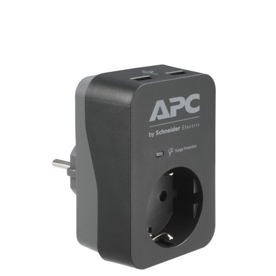 APC PME1WU2B-GR protection surtension 1 sortie(s) CA 230 V Noir, Gris