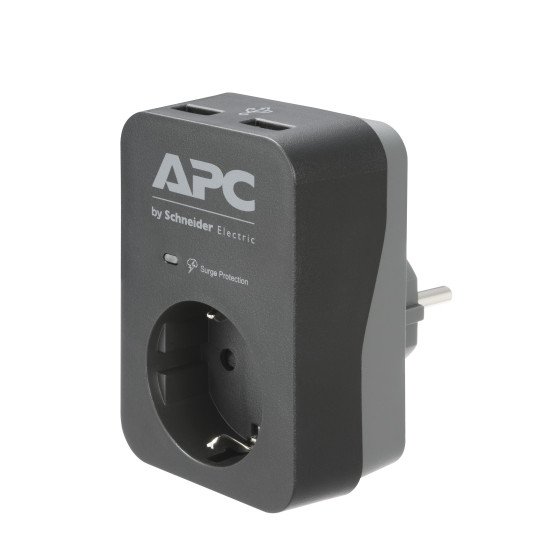 APC PME1WU2B-GR protection surtension 1 sortie(s) CA 230 V Noir, Gris