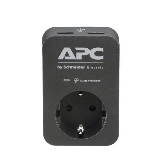 APC PME1WU2B-GR protection surtension 1 sortie(s) CA 230 V Noir, Gris