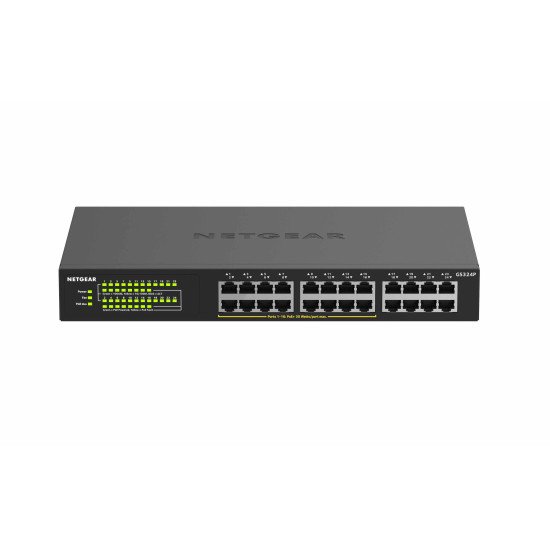 Netgear GS324P Non-géré Gigabit Ethernet (10/100/1000) Noir 1U Connexion Ethernet, supportant l'alimentation via ce port (PoE)