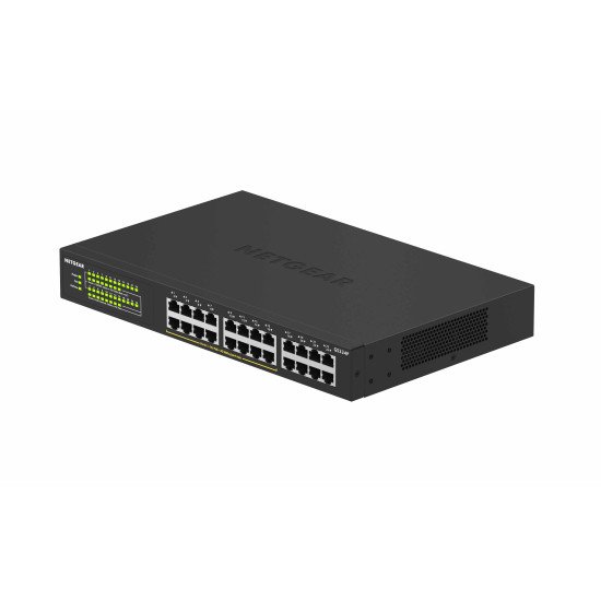 Netgear GS324P Non-géré Gigabit Ethernet (10/100/1000) Noir 1U Connexion Ethernet, supportant l'alimentation via ce port (PoE)