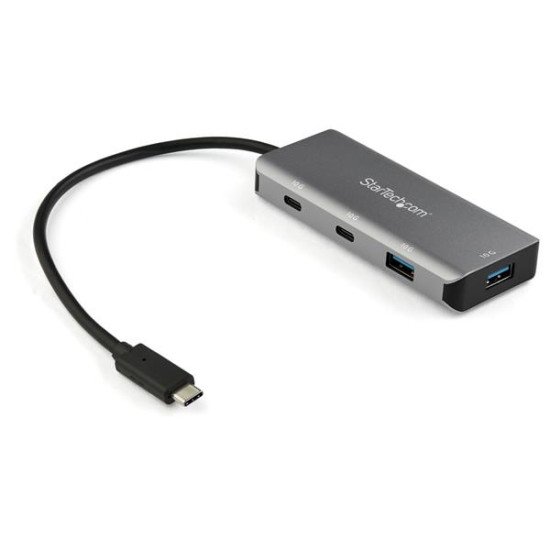 StarTech.com Hub USB-C à 4 ports - 2x USB-A et 2x USB-C - 10 Gbps - Câble hôte de 25 cm