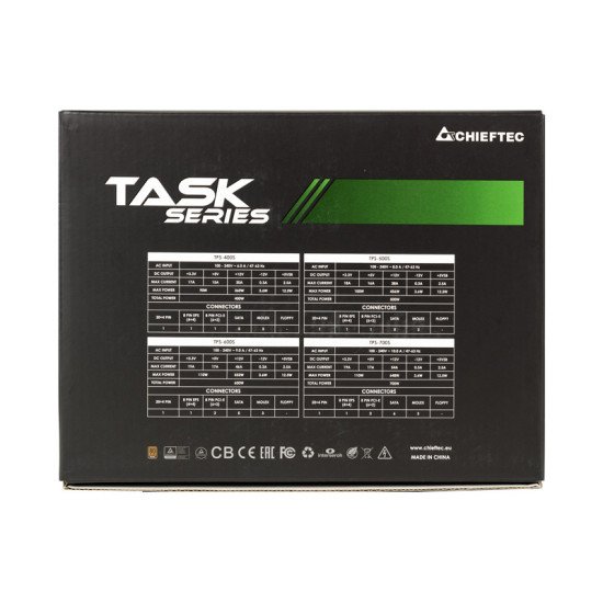 Chieftec Task TPS-600S unité d'alimentation d'énergie 600 W 20+4 pin ATX ATX Noir