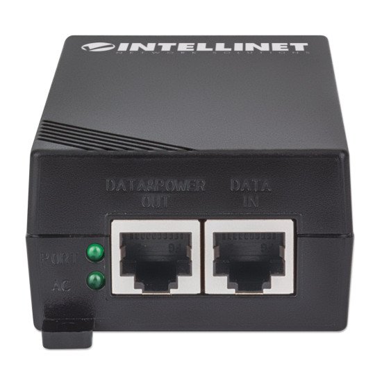 Intellinet Injecteur PoE+ Gigabit haute puissance, 1 port 30 W, conforme IEEE 802.3at/af, boîtier plastique, Alimentation par Ethernet, Power Over Ethernet, garantie de 3 ans