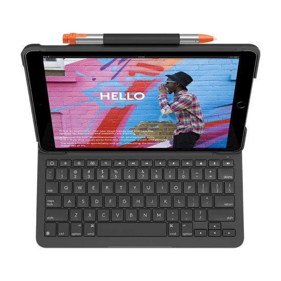 Logitech Slim Folio clavier pour téléphones portables QWERTY Anglais britannique Graphite Bluetooth