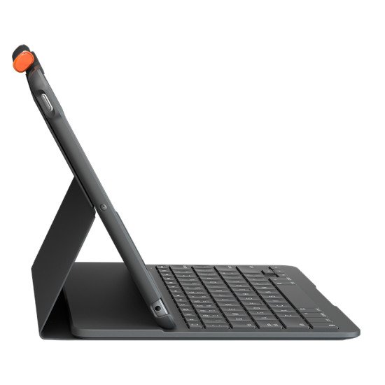 Logitech Slim Folio clavier pour téléphones portables QWERTY Danois, Finlandais, Norvégien, Suédois Graphite Bluetooth