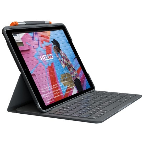 Logitech Slim Folio clavier pour téléphones portables QWERTY Espagnole Graphite Bluetooth