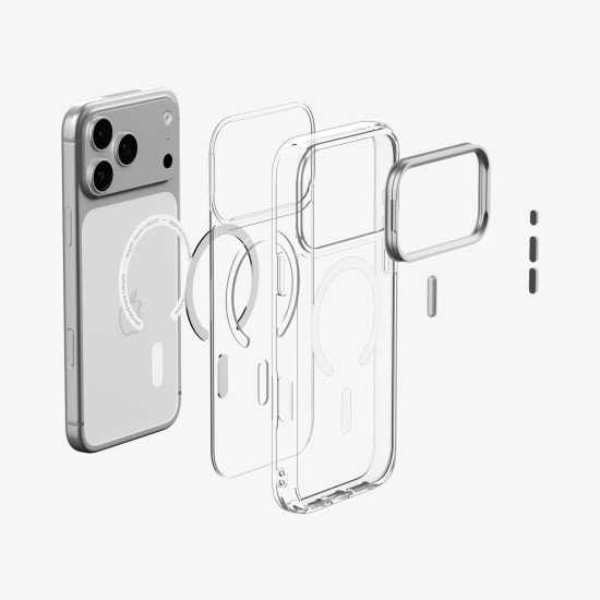 Spigen Ultra Hybrid Optik S (Mag Fit) coque de protection pour téléphones portables 17,5 cm (6.9") Housse Transparent, Argent