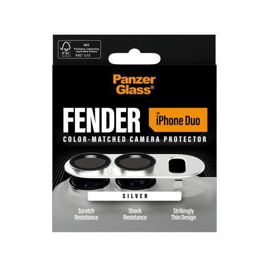 PanzerGlass ® Fender Camera Lens Protector Silver iPhone Duo Protection d'écran transparent Apple 1 pièce(s)