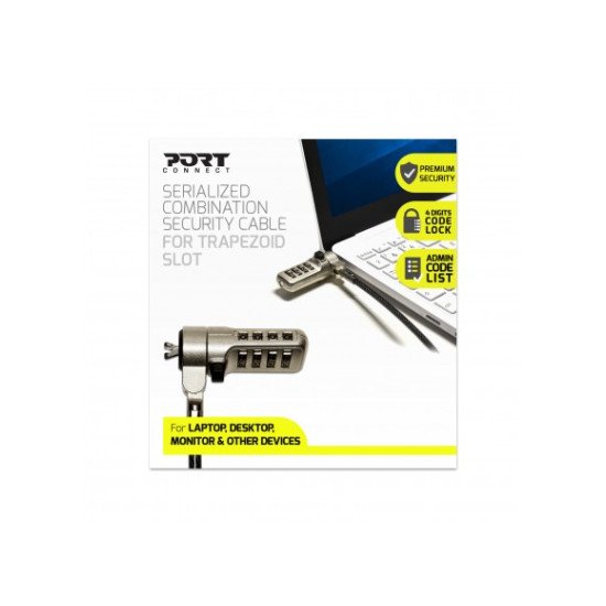 Port Designs 901213/25 câble antivol Noir, Acier inoxydable 2 m Port Designs 901213/25 câble antivol Noir, Acier inoxydable 2 m