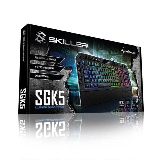 Sharkoon Skiller SGK5 clavier Gaming USB QWERTZ Allemand Noir