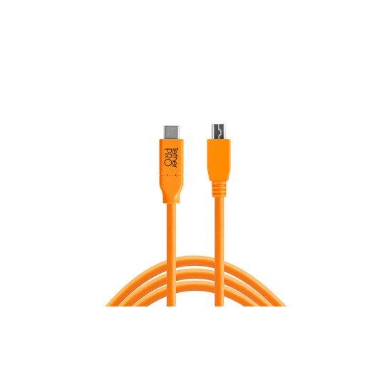 Tether Tools CUC2515-ORG câble USB 4,6 m USB 2.0 USB C Micro-USB B Orange