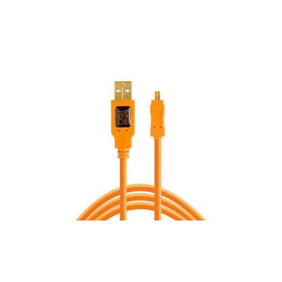 Tether Tools CU8015-ORG câble USB 4,6 m USB 2.0 USB A Mini-USB B Orange