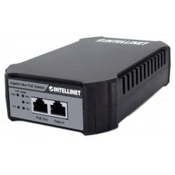 Intellinet Injecteur PoE++ Gigabit, 1 port 95 W, conforme IEEE 802.3bt (4PPoE), boîtier plastique, option montage mural, Alimentation par Ethernet, Power Over Ethernet, garantie de 3 ans