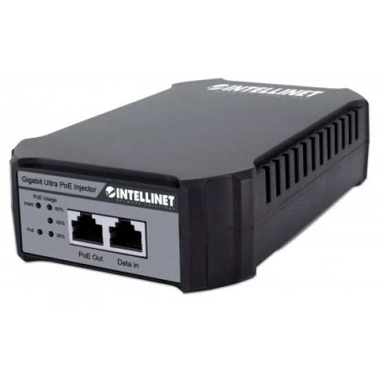 Intellinet Injecteur PoE++ Gigabit, 1 port 95 W, conforme IEEE 802.3bt (4PPoE), boîtier plastique, option montage mural, Alimentation par Ethernet, Power Over Ethernet, garantie de 3 ans