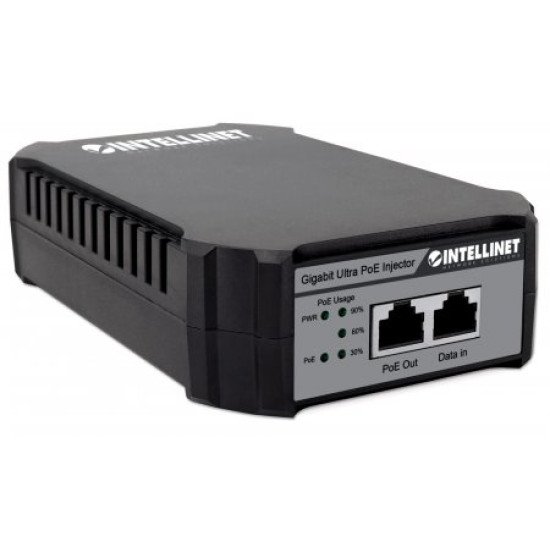 Intellinet Injecteur PoE++ Gigabit, 1 port 95 W, conforme IEEE 802.3bt (4PPoE), boîtier plastique, option montage mural, Alimentation par Ethernet, Power Over Ethernet, garantie de 3 ans