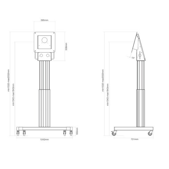 Newstar chariot mobile motorisé pour le Microsoft Hub 2S(X)