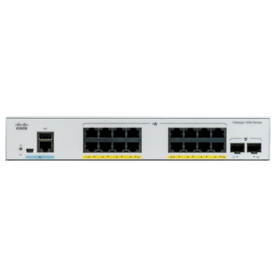Cisco Catalyst C1000-16P-E-2G-L commutateur réseau Géré L2 Gigabit Ethernet (10/100/1000) Gris Connexion Ethernet